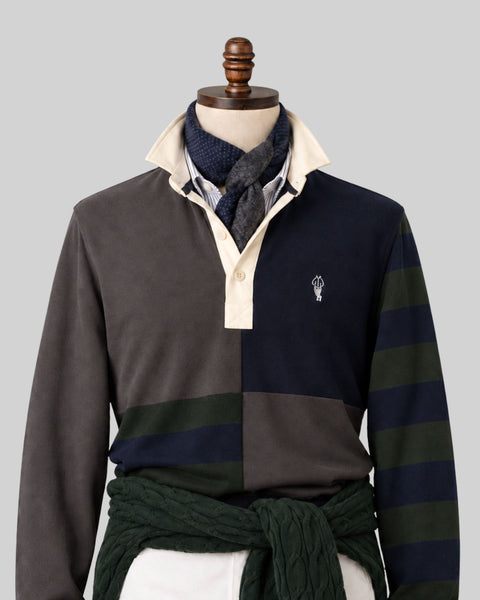 Alfré's Navy Colorblock Rugby Shirt
