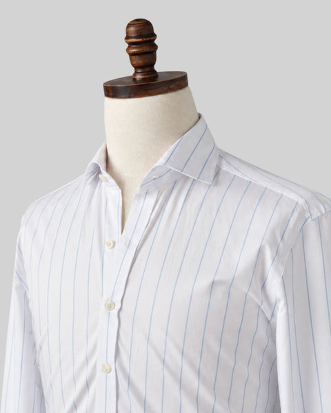 Retro Stripe Broadcloth Spread Collar Dress Shirt