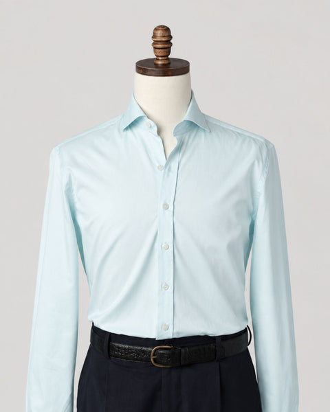 Aqua Broadcloth Spread Collar Dress Shirt