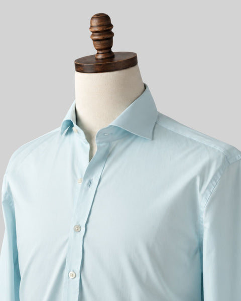 Aqua Broadcloth Spread Collar Dress Shirt