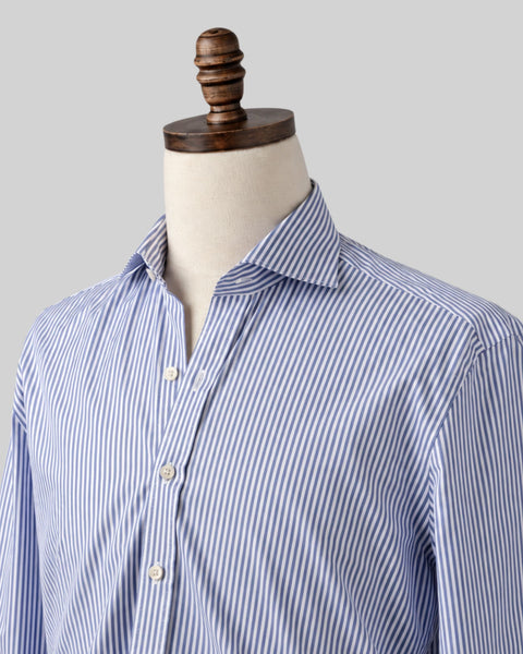 Navy Bengal Stripe Broadcloth Spread Collar Dress Shirt