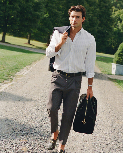 Black Suede Weekender Bag