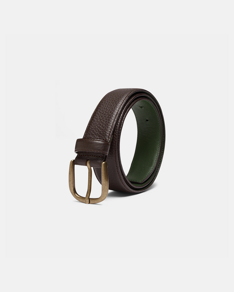 "Le Belt" Dark Brown Pebble Grain Leather