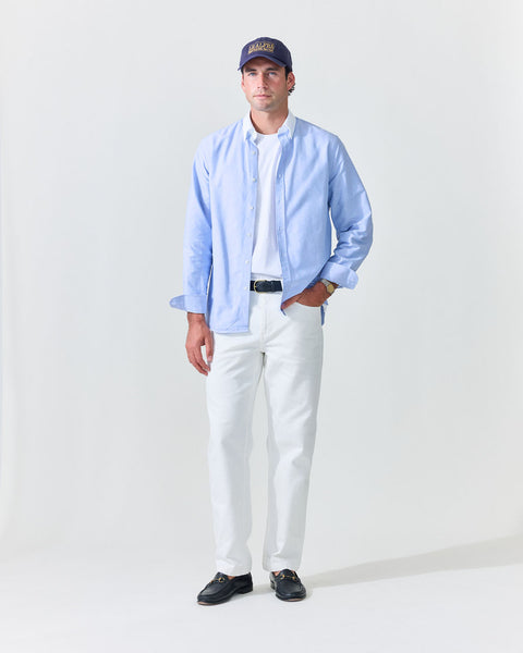 'Le Original' Blue Contrast Collar Oxford Shirt