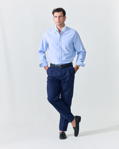 'Le Original' Blue Contrast Collar Oxford Shirt