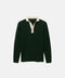 Hunter Green Cotton Cable Knit Rugby