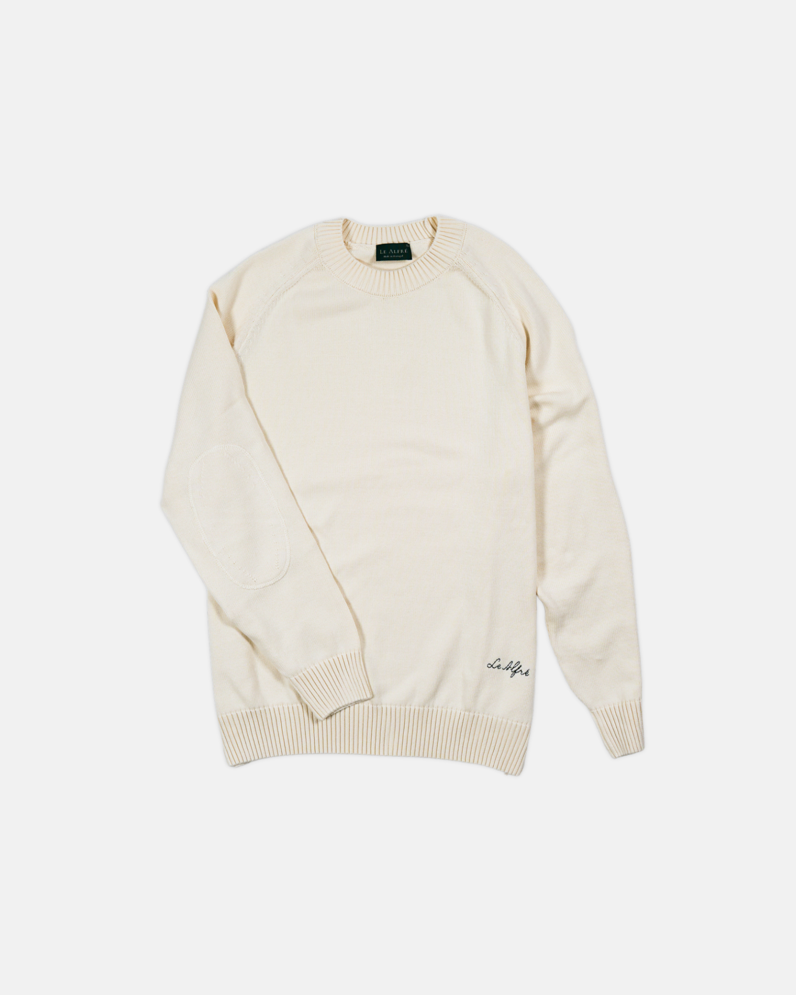 Men s Cream Cotton Crewneck Sweater Le Alfre XL Cream