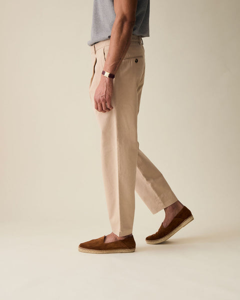 Cream Linen Blend Trouser