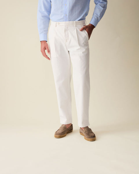 White Linen Blend Trouser