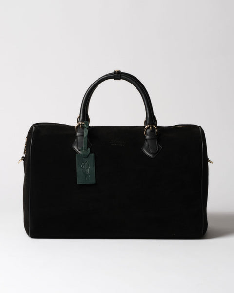 Black Suede Weekender Bag