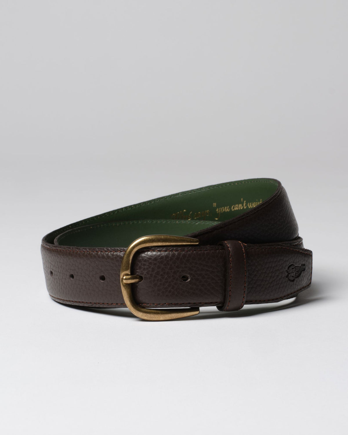 Le Alfré "Le Belt" Brown Pebble Grain Leather