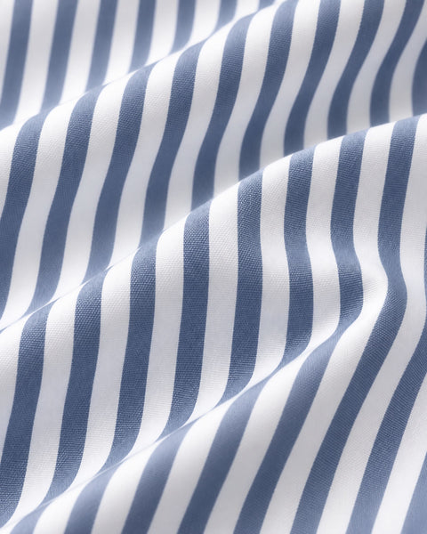 Navy Bengal Stripe Broadcloth Spread Collar Dress Shirt