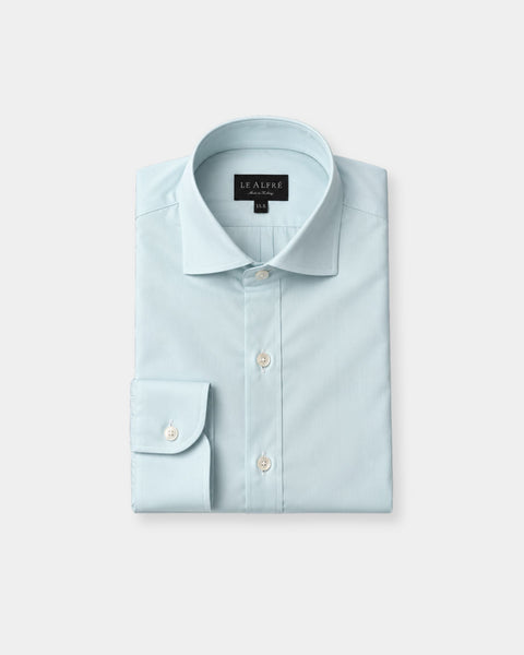 Aqua Broadcloth Spread Collar Dress Shirt