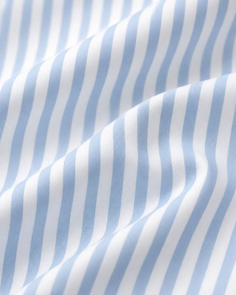 Light Blue Bengal Stripe Broadcloth Spread Collar Dress Shirt