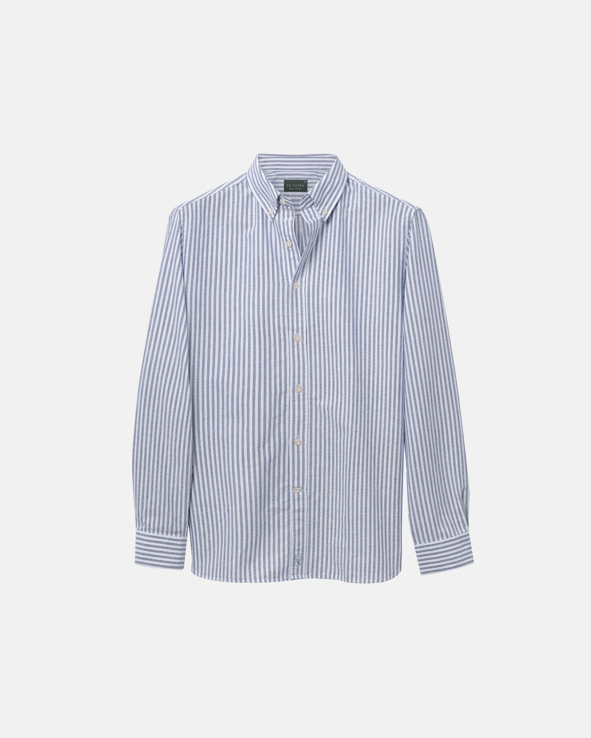 LE ALFRÉ Navy Thick Stripe Oxford Shirt