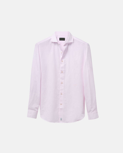 Classic Pink Linen-Blend Shirt