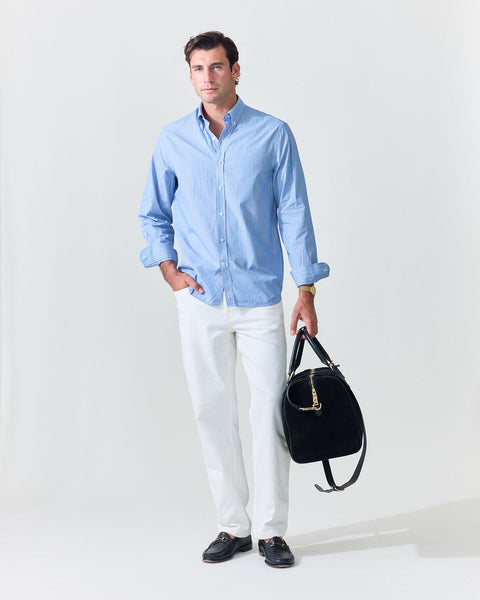 Retro Blue Stripe Shirt