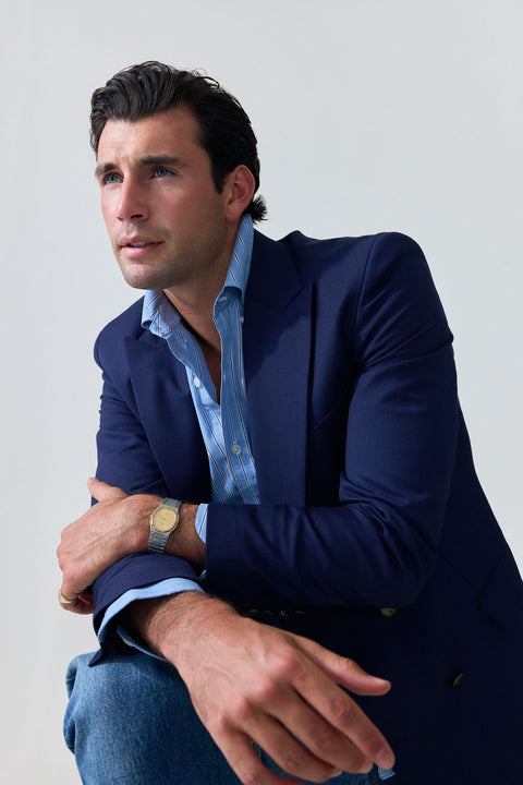 Retro Blue Stripe Dress Shirt Retro Blue Stripe Dress Shirt