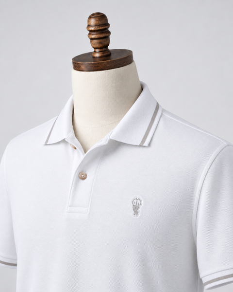 Classic White Alfré Pique Polo